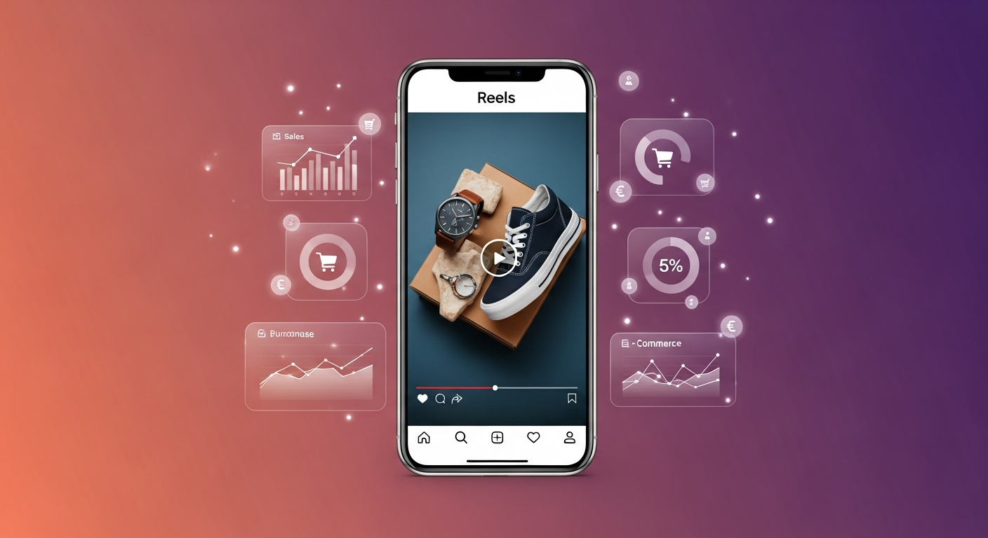 Instagram Reels creative for ecommerce showing purchase intent data and short-form video advertising