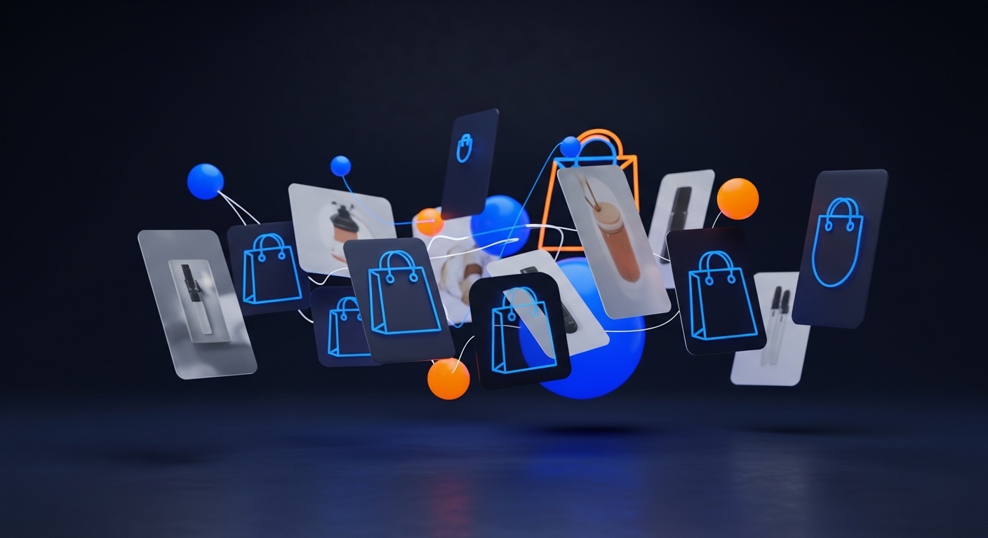 Abstract ecommerce product catalog and Meta Shops retargeting audience signals