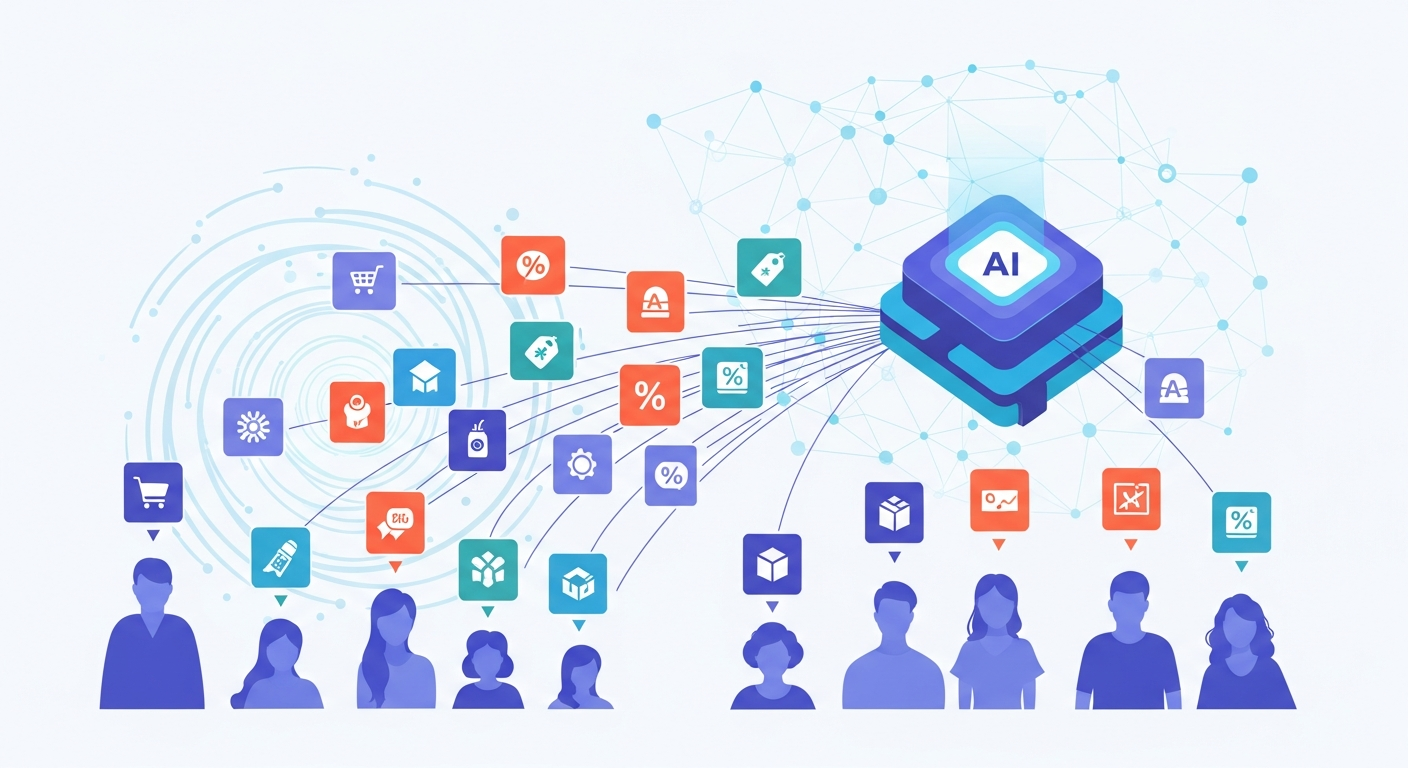 AI ad-delivery engine routing diverse Meta ad creatives to different people under the Andromeda algorithm