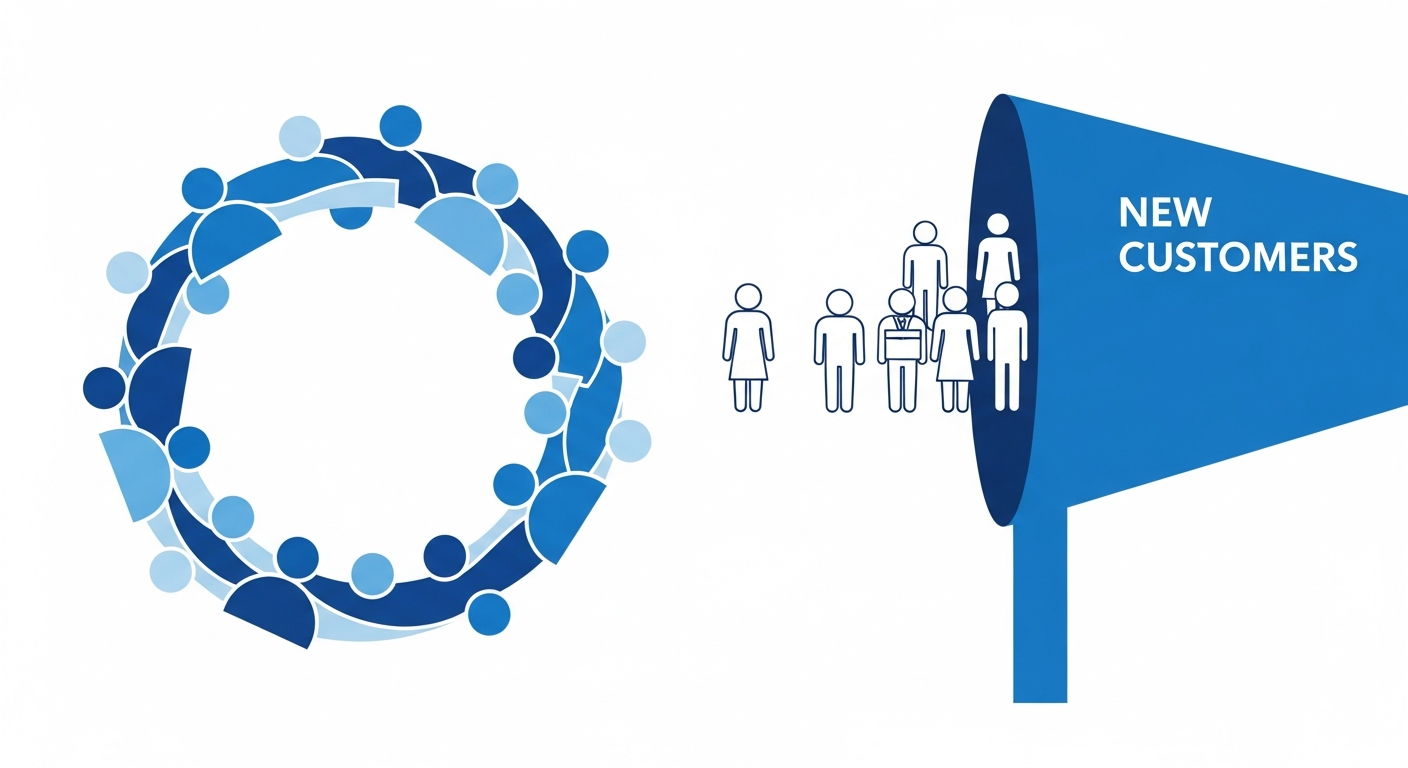 Diagram illustrating Meta's Customer Lifecycle Strategy separating new customer acquisition from existing customer retargeting
