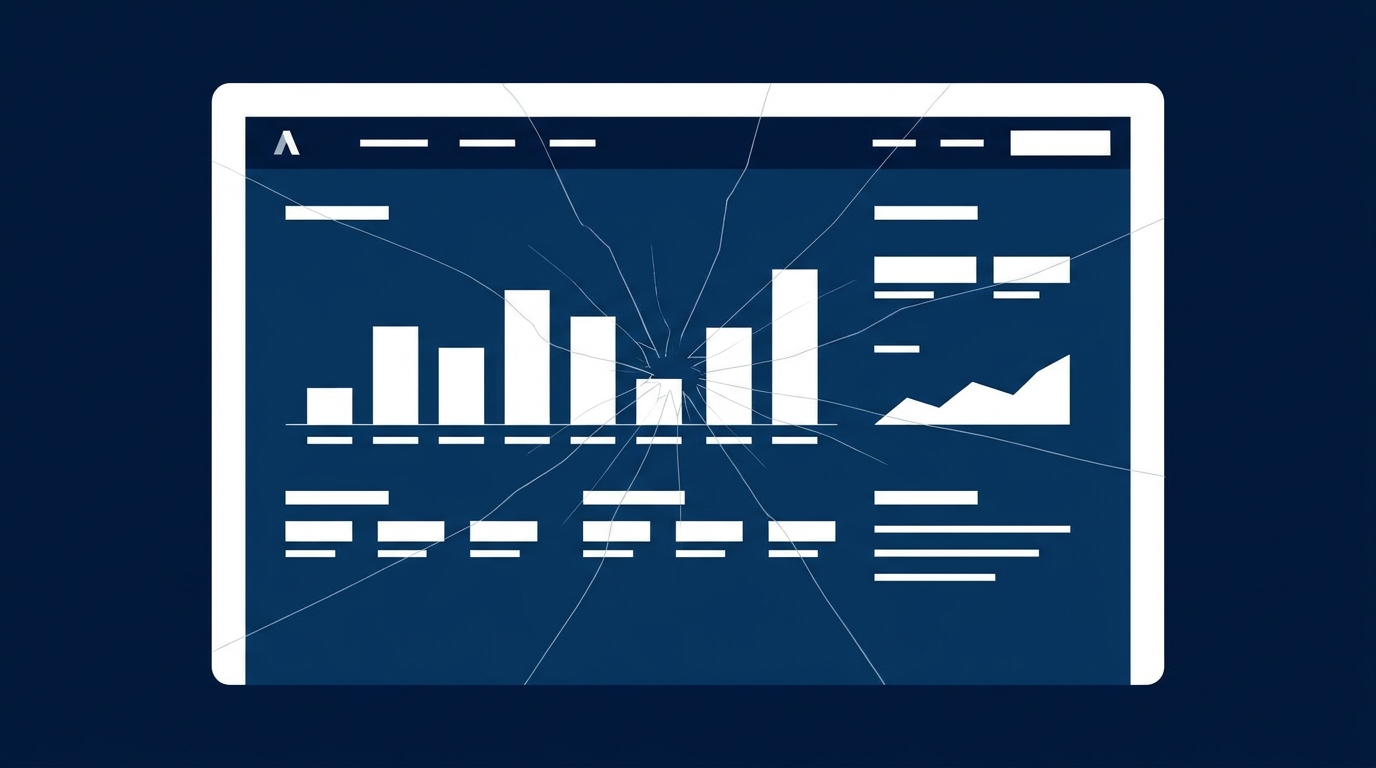 Meta Ads Manager dashboard with distorted reporting metrics in July 2026 — illustration showing three simultaneous changes affecting ecommerce ROAS numbers